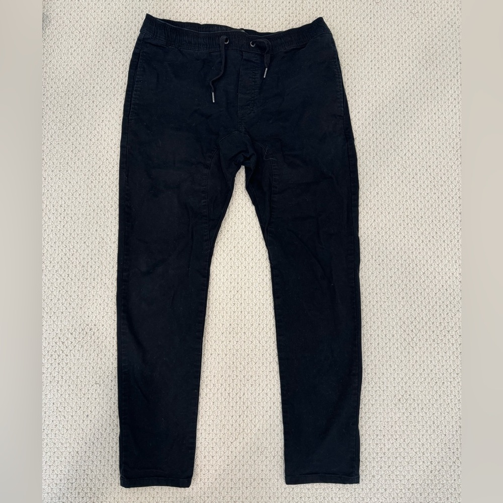 Zanerobe Jogger Pants Men’s Black Drawstring Elastic Waist Size M